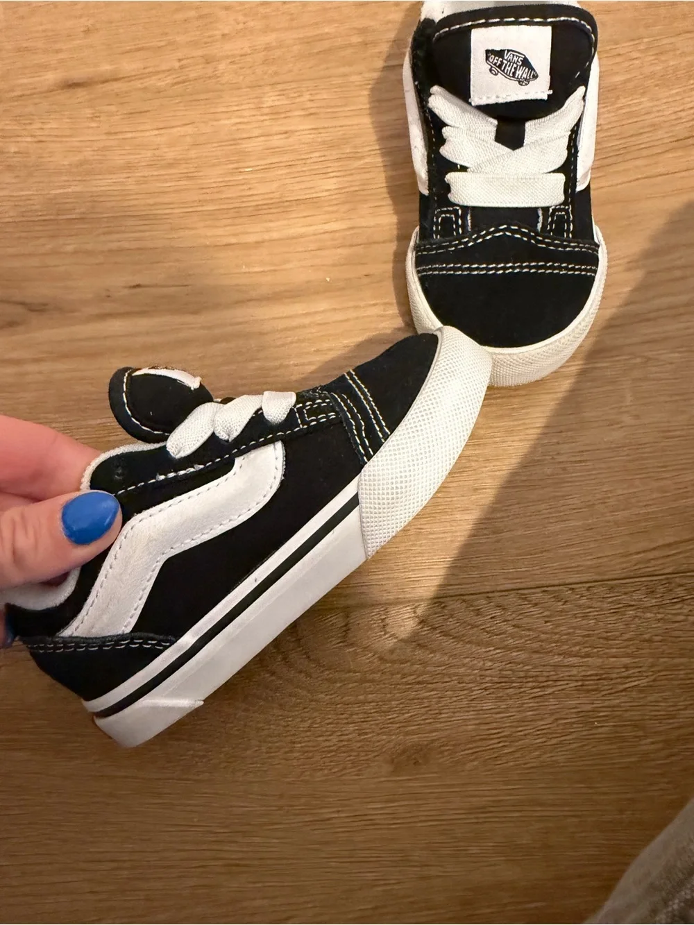 Vans Black and White knu skool Toddler Low-Top Skate Sneakers